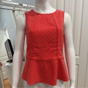 Banana Republic Geometric orange Peplum Top